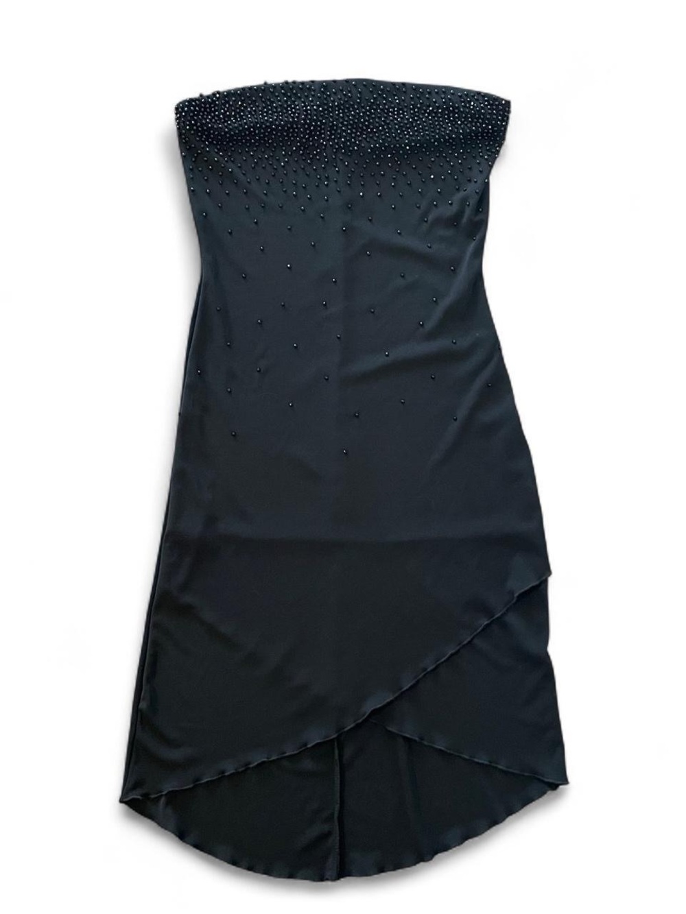 Charlotte Russe Beaded Strapless Mini Dress in Black